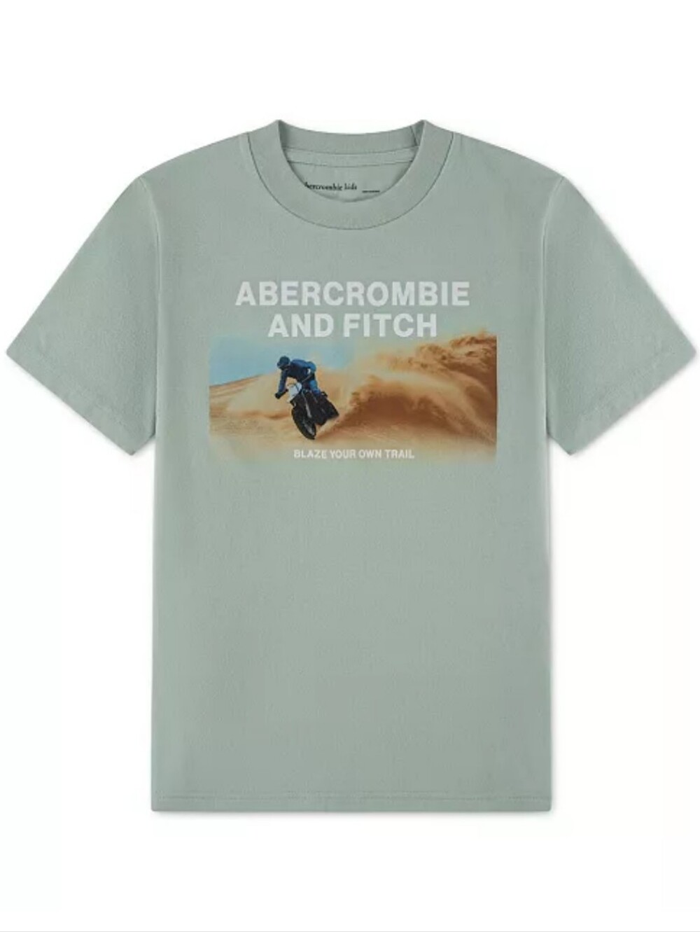 Abercrombie & Fitch Kids Boys' Dune Biker T-Shirt - Silt Green- 9/10